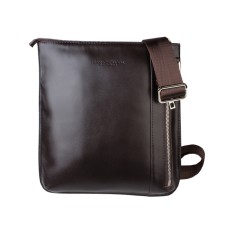 Male bag, lightning department, 1 external pocket, adjustable belt, brown color