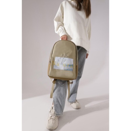 Backpack School Textile Natural, 25x13x37 cm, beige color-7