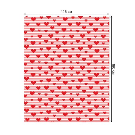The tablecloth “hearts on the stripes”, rectangular, Saten, size 145x180 cm-1