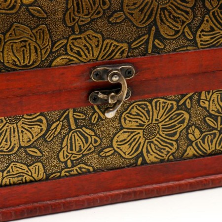 Casket Wood Equrated "Golden Flowers on the Black" chest 23x30x24 cm-3