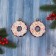 Jewelry decoration "Bright Donut" (set 2 pcs) 9x8 cm, red