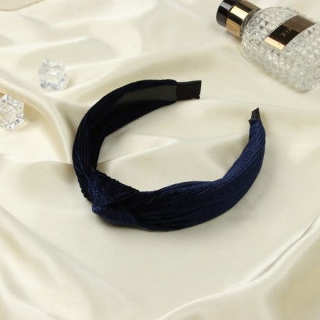 Hair cap "Mariel" velvet, 2.5 cm, blue