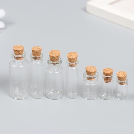 Decor for creativity glass "Budger with a cork" set 7 pcs