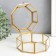 Casket glass with a metal frame "with faces" gold 8.5x15x14.5 cm