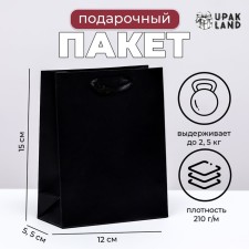 Laminated Black Packet, S 12 × 15 × 5.5 cm