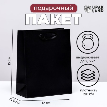 Laminated Black Packet, S 12 × 15 × 5.5 cm