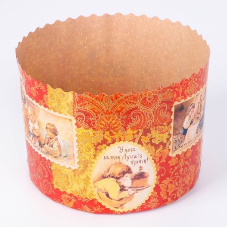 Paper form for the cake "Retro" 134 x 100 mm, (packaging 1400 pcs) mix-2