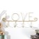 Decorative metal hooks "inscription - love" gold 13x31 cm