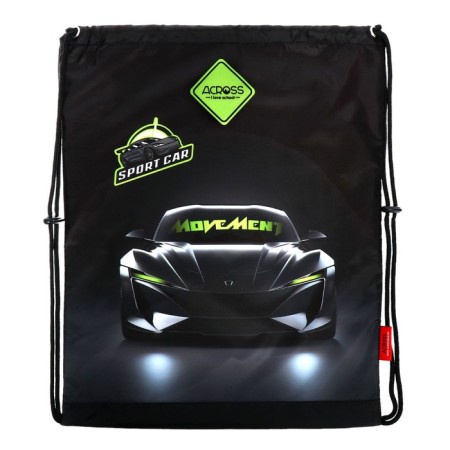 School backpack 40x33x15cm, ergonomic back, Across 410, gray/green-11