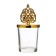 Glass of glass for 1 candle "Royal pattern" gold 11x5.5x5.5 cm