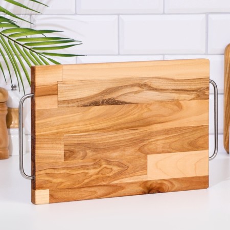 Defense and serving "rectangle" board (metal handles) 38x23x2 cm-2