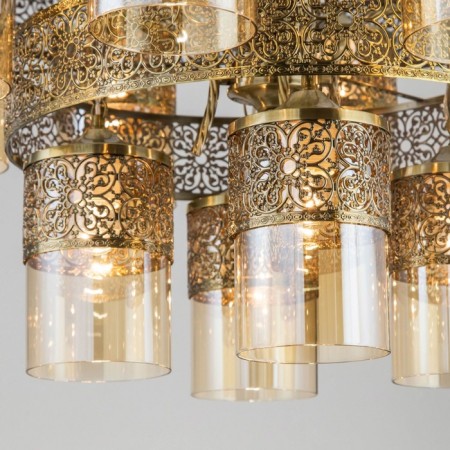 Suspended chandelier Citilux "emir" CL467193, 9x75W, E27, brown color-4
