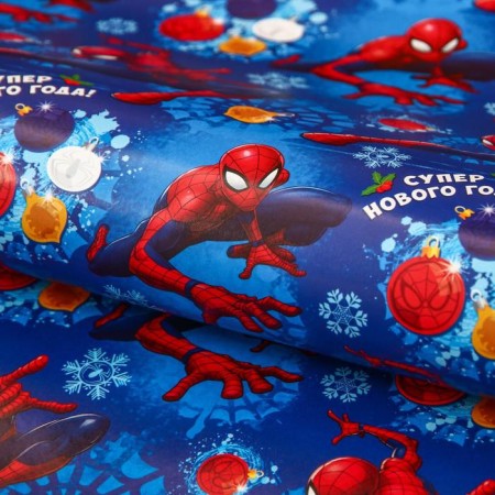 Glossy packaging paper “Happy New Year!”, Spider-Man, 70 x 100 cm-2