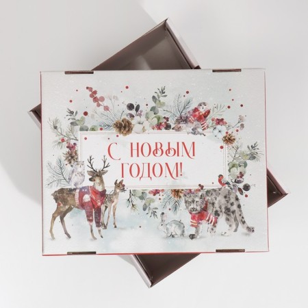 Folding box "New Year's watercolor", 31.2 x 25.6 x 16.1 cm, New Year-3