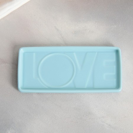 Tea couple ceramic Love Blue, mug 150 ml, saucer 17.5x8 cm, blue color-6
