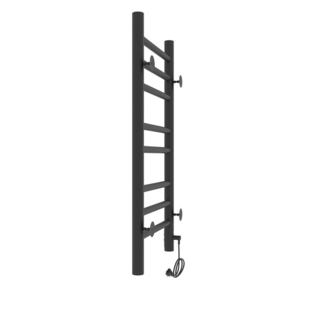 Two -heated towel rail Laris lavender ChKCh, 300x700 mm, 8 crossbars, left, black-3