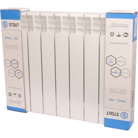 Bimetallic radiator Stout Space, 500 x 90 mm, 9 sections, side connection-5