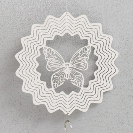 Chickenpile bell metal 3D "openwork butterfly" with bead 13.5x13.5x31 cm-1
