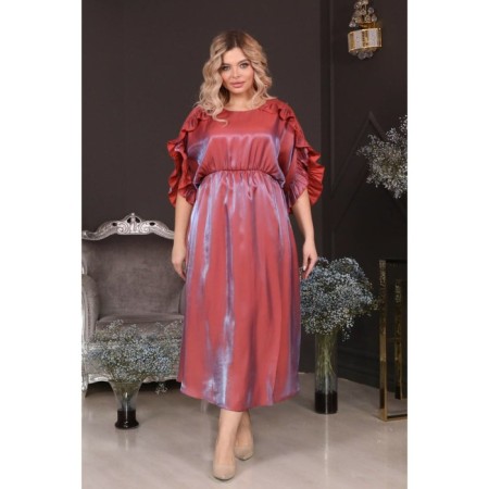Female dress, size 50, terracotta color-17