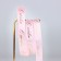 Satin tape with embossing "with love", pink, 2 cm x 22.5 m