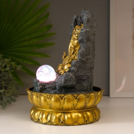 The desktop fountain from the network, the backlight "Ganesha in the rock" 28x20x20 cm-3