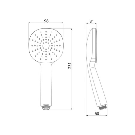 Shower watering can Iddis Optima Home OPH1FW9I18, 231x98x31 mm, white matte-6