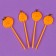 Pumpkin skewers, 12 pieces in a set, orange color