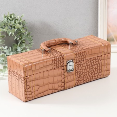 Casket wood, leatherette under the bottle "Pink snake" 5 items 35.5x15x11.5 cm-5