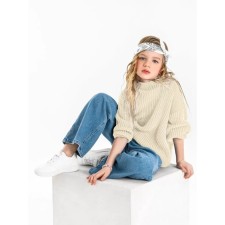 Sweater for the girl Knit Soft, height 122 cm, milk color