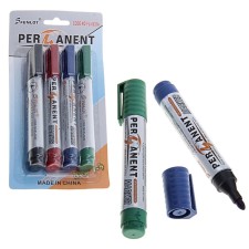 A set of markers of permanent 4 colors, 4 mm, on a blister