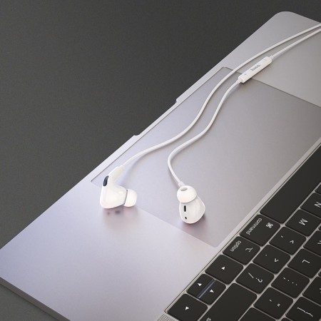 Hoco M1 Pro headphones, wired, vacuum, microphone, Lightning, 1.2 m, white-8