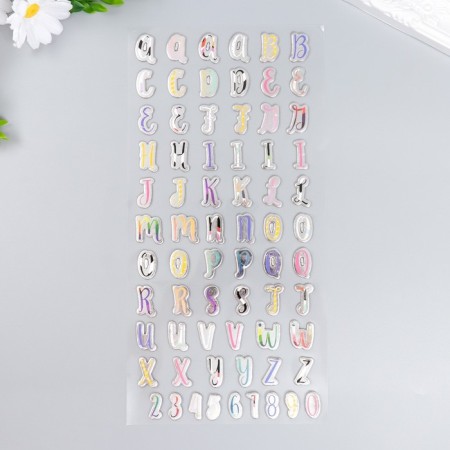 Plastic sticker "English alphabet and numbers. Recommend" 31x14 cm