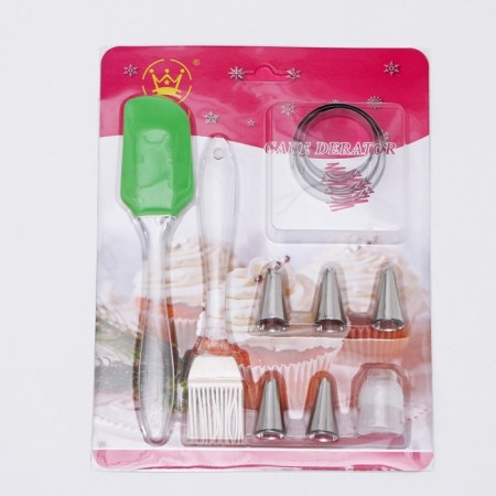 Confectionery set "Ice", 11 objects: blade, brush, cookies 3 pcs, nozzles 5 pcs, adapter-3