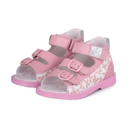 Baby sandals, size 28, pink-white color
