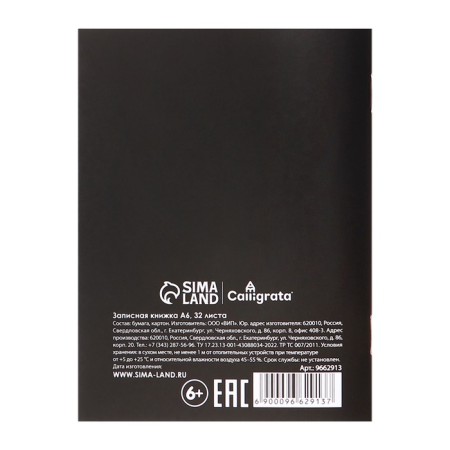 Note book A6 32 sheets in a cage on the bracket "Cat", cover Crossed cardboard, block offset paper-4