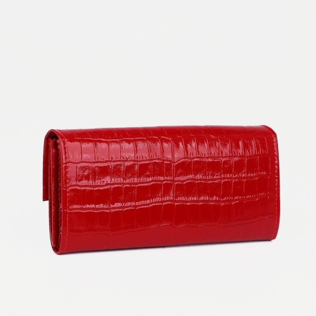 Women's wallet on the button, red color-1