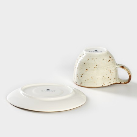 Tea pair of porcelain Samold “Horek Graphite”, 250 ml, 12x9x7 cm, 2 items-3