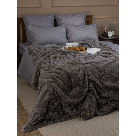 Buenas Noches blanket, size 160x220 cm, brown color-5