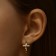 Cooping earrings Xuping Round Cross, Color Gold, D = 2 cm