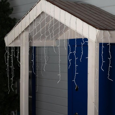 Garland "fringe" 3 × 0.9 m, IP44, UMS, white thread, 232 LED, glow warm white, 220 V-1