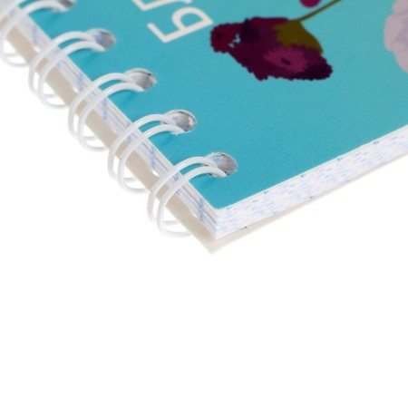 Notepad A7, 40 sheets in a cage on a crest, cover coated cardboard, offset block, mix-2