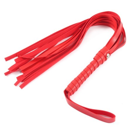 Leather whip, 55 cm, red