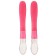 Set of children's silicone spoons, pink color