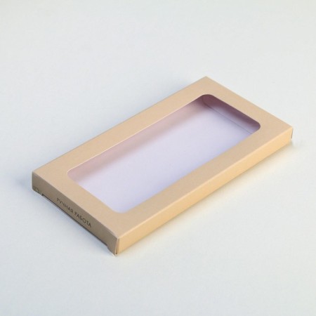 Chocolate box, confectionery packaging, Hand Made, with a window, 17.3 x 8.8 x 1.5 cm-1