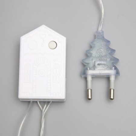 Garland “thread” 5 m with nozzles “White Balls”, IP20, transparent thread, 30 LED, white glow, 8 modes, 220 V-4