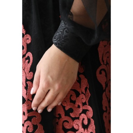 Women's dress, size 60, black color, pink-10
