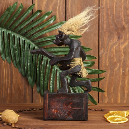Souvenir tree calendar "Aboriginal with guitar" 23x16x7 cm-3