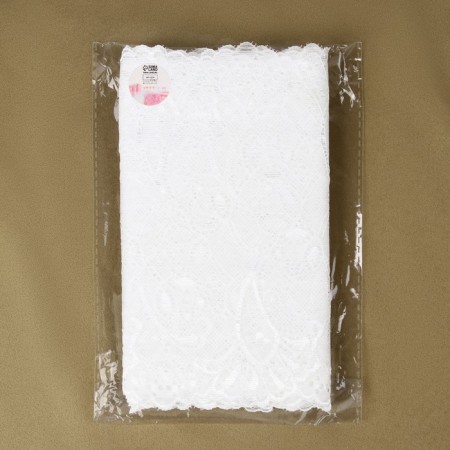 Lace elastic fabric, 190 mm × 2.7 ± 0.5 m, white color-3