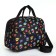 Road bag with zipper, external pocket, long belt, black color/multi -colored