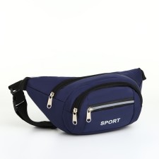 Lightning waist bag, 3 outer pockets, blue color